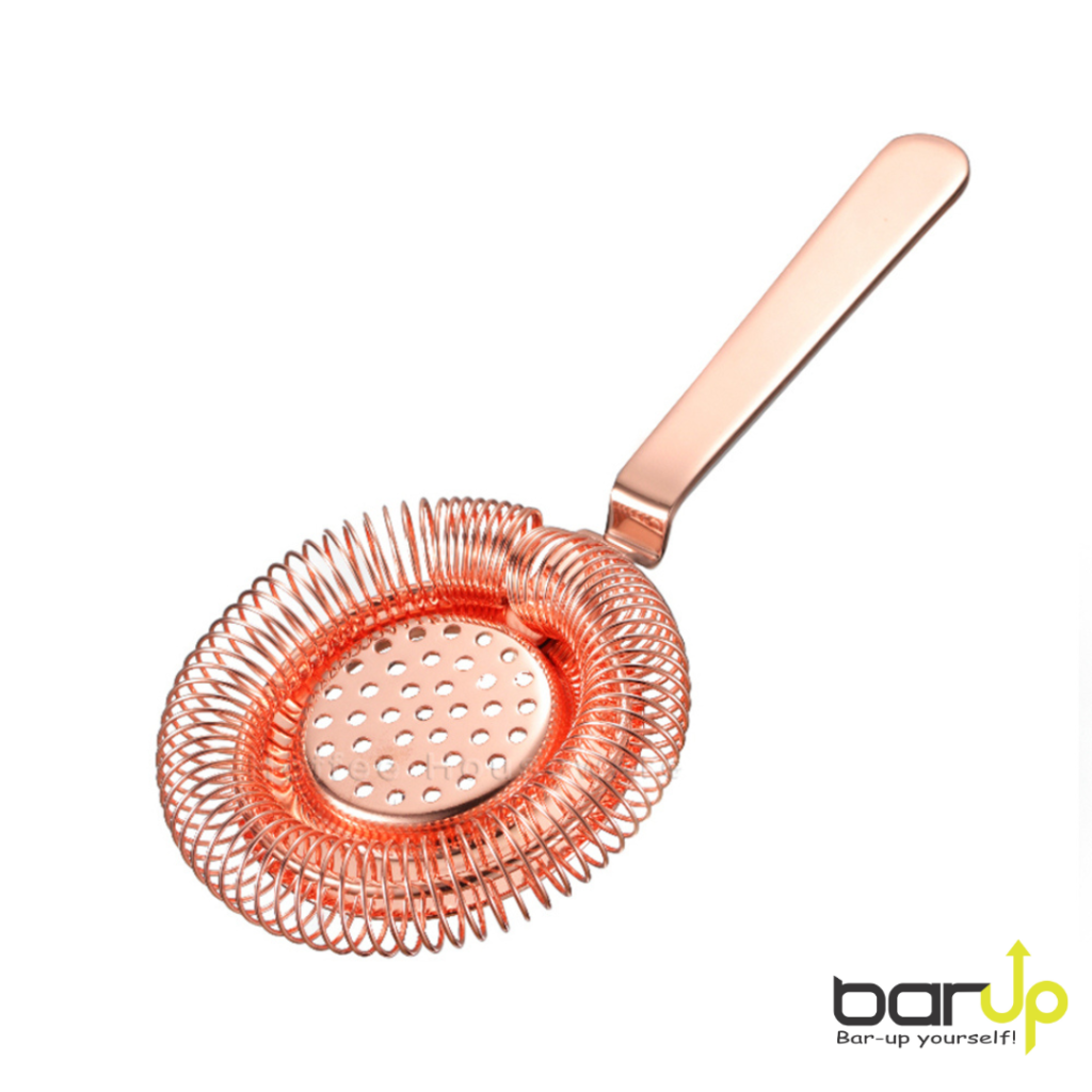 Profesionalni rose gold strainer s preciznom perforacijom i spiralnom oprugom