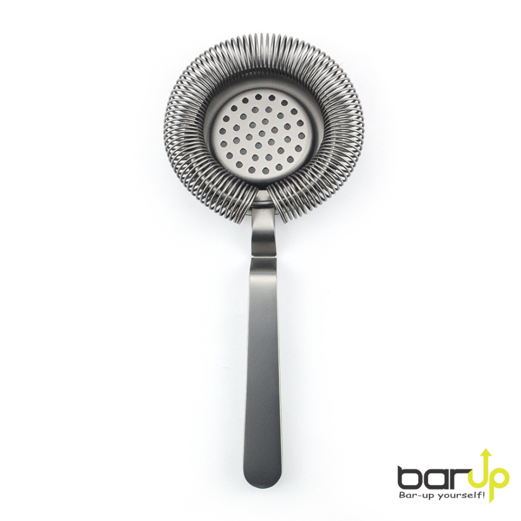 Matt crni Hawthorne strainer s kvalitetnom spiralnom oprugom