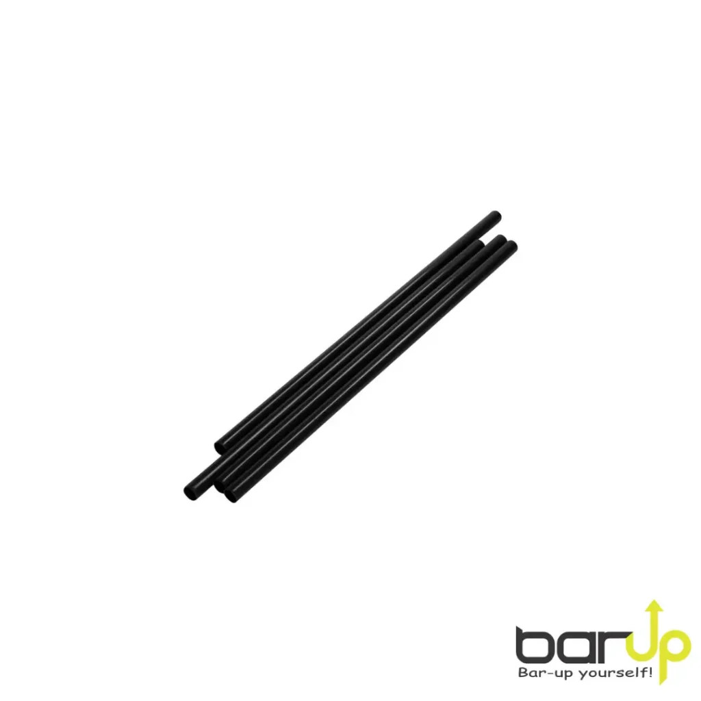 Crne PP višekratne slamke 7 mm x 220 mm – pakiranje 500 komada za ugostiteljstvo