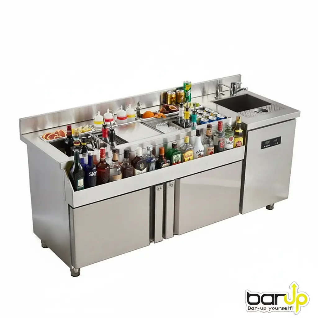 Inox koktel stanica s hladnjakom – BarUp